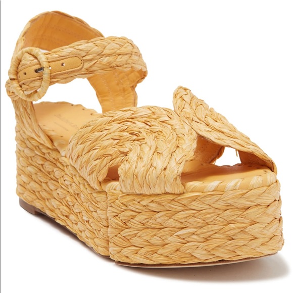 PALOMA BARCELO “Layna” Fashion Braided Raffia Platform Sandals Size 10 US NWT